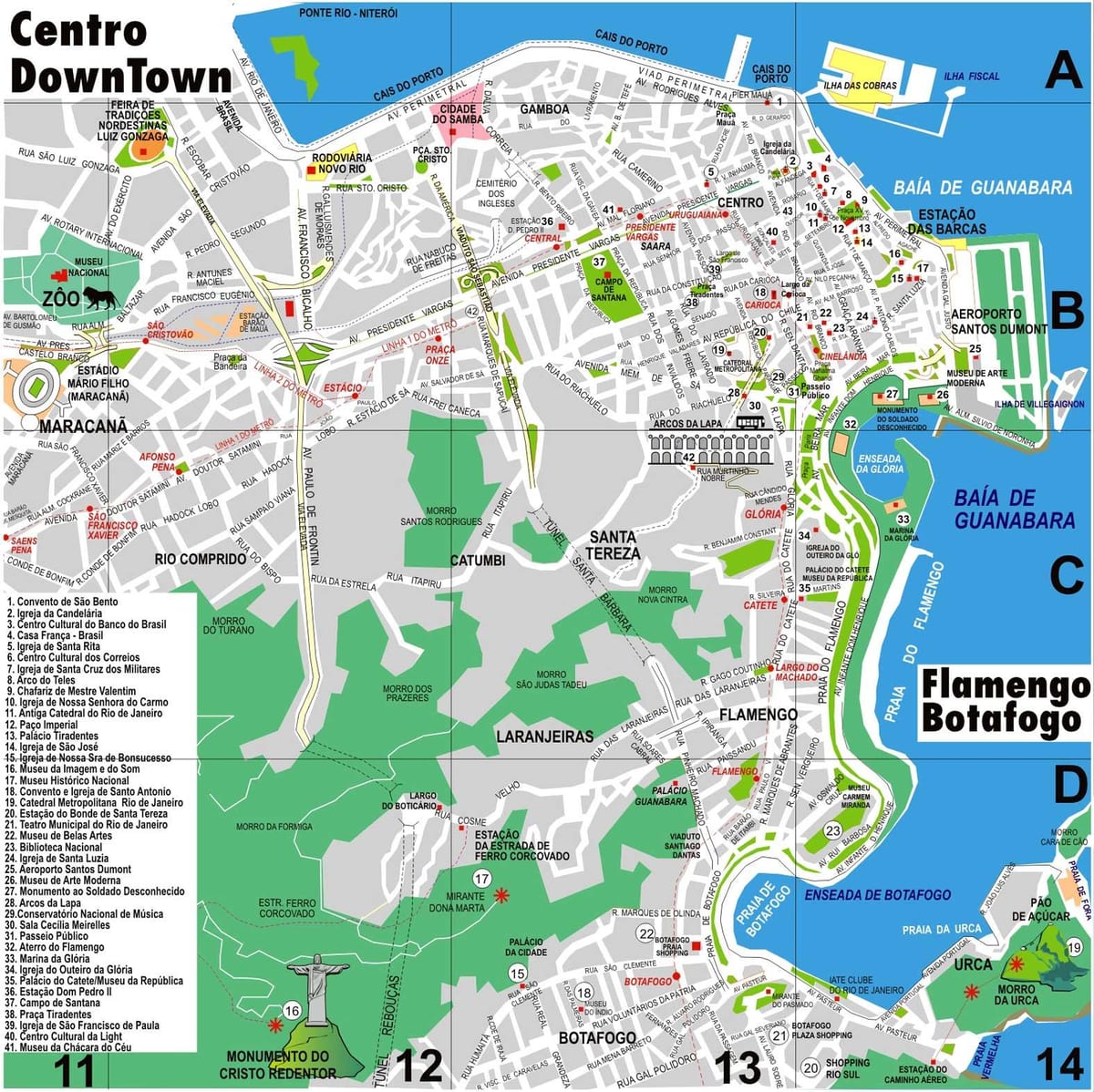 Karte von dowtown Rio de Janeiro