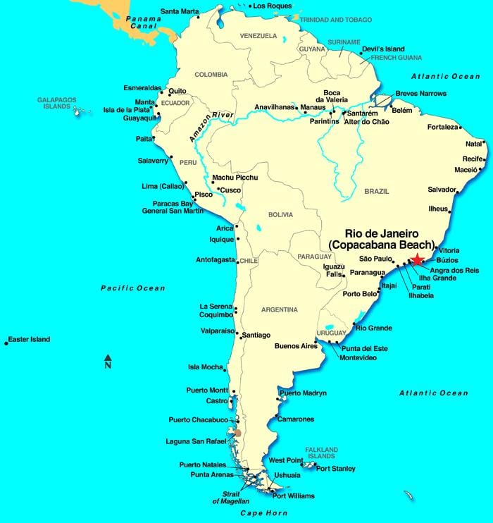 Rio de Janeiro Karte anzeigen south america