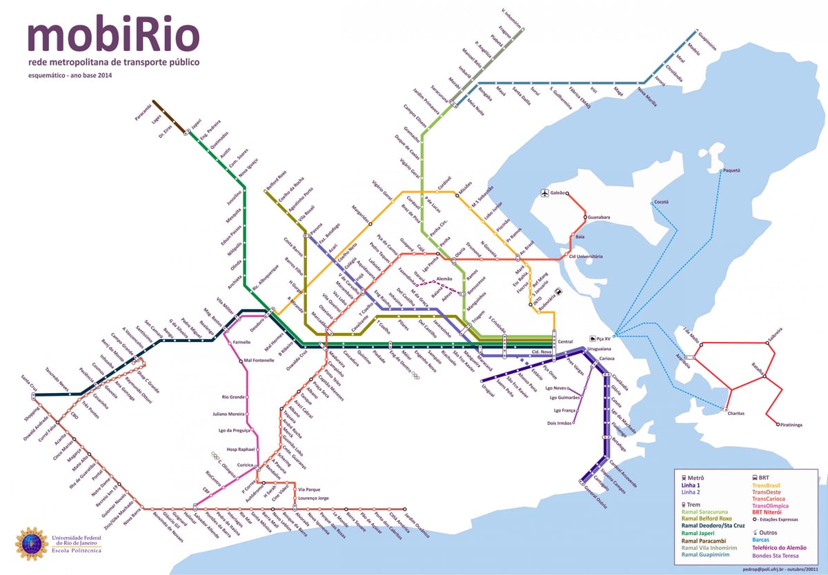 Rio 2016-transport-Karte
