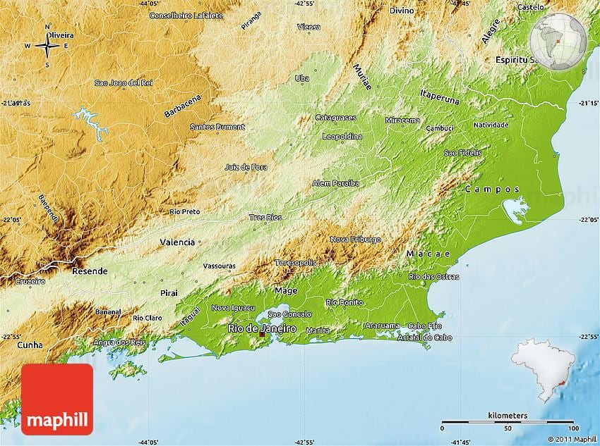 geographische Karte von Rio de Janeiro