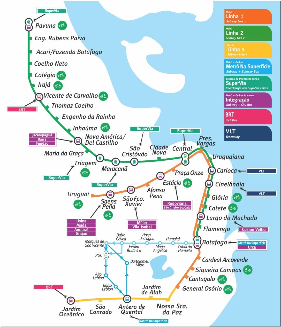 die metro in Rio de Janeiro Karte anzeigen