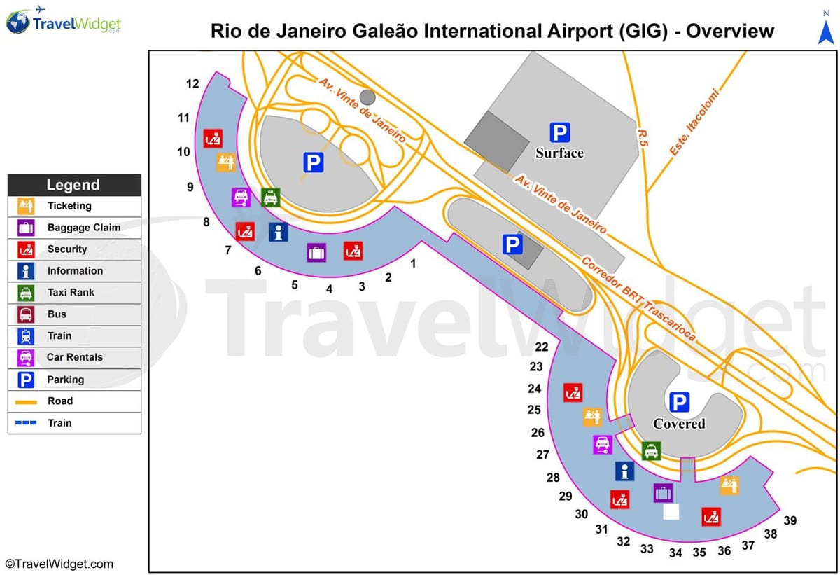 Rio de Janeiro-gig Flughafen Karte