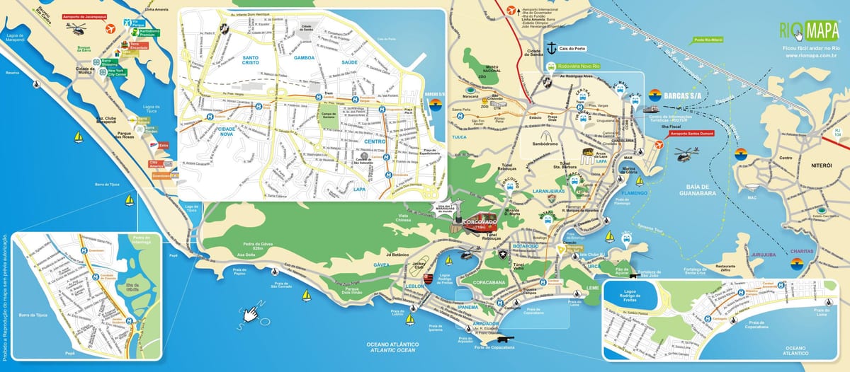 Karte von Rio de Janeiro Sehenswürdigkeiten