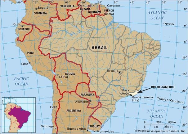 wo ist Rio de Janeiro befindet sich auf der Karte